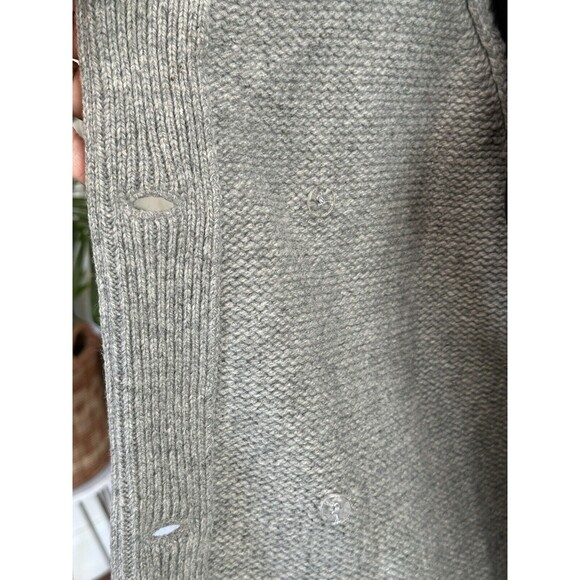 Talbots Wool Cashmere Cardigan Sweater Button Front Gray Size L Preppy - Picture 10 of 15
